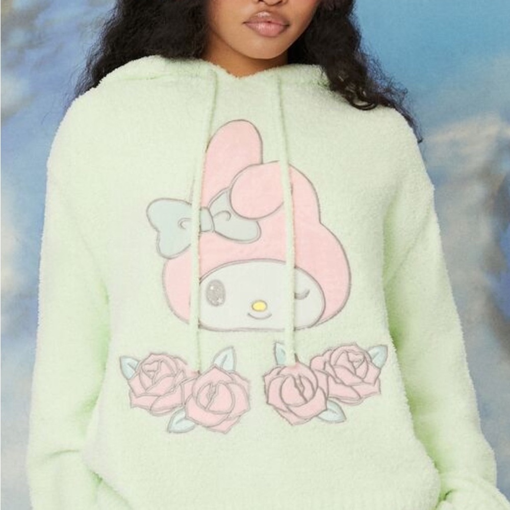 My Melody Fleece Hoodie - Light Green